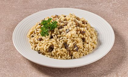 Romige Italiaanse risotto met bospaddenstoelen