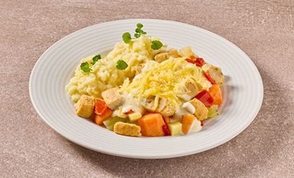 Vergeten groentenschotel met quorn en pastinaakpuree