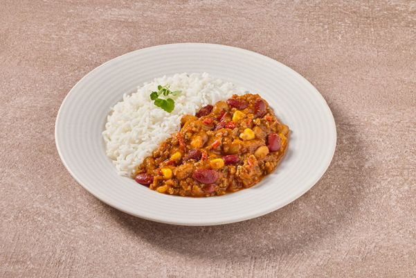 Chili con carne met rundergehakt en rijst
