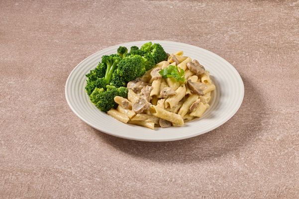 Penne champignonragout en broccoli