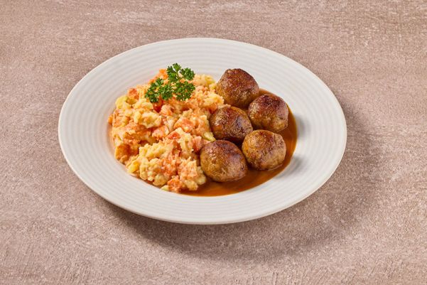 Typisch Hollandse hutspot met vegetarische balletjes